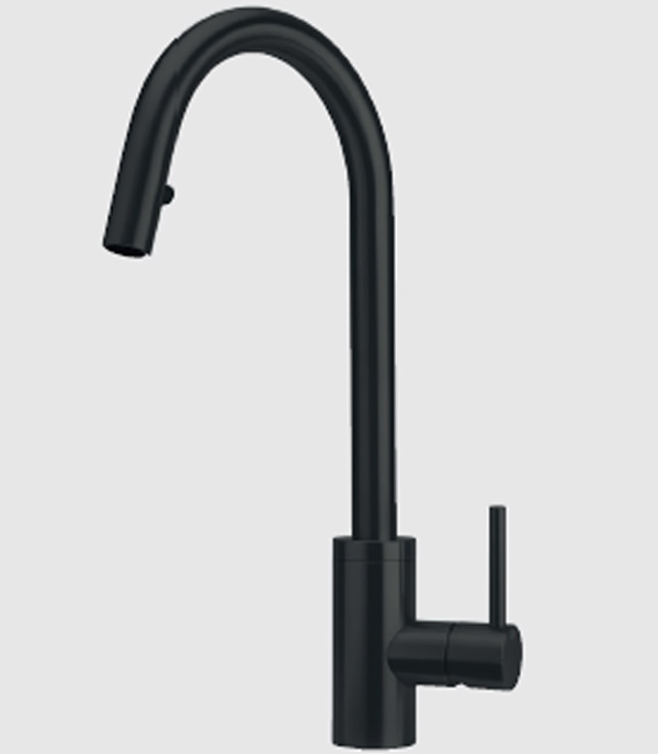 115.0391.756 KWC MISCELATORE INOX-P J-Spout Doccia Nero