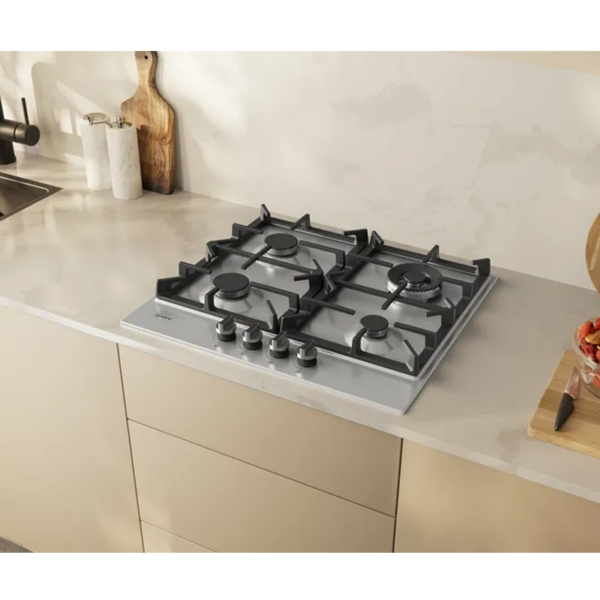 NEFF T26CIH8N0 Piano Cottura A Gas In Acciaio Inox, 60 Cm, FlameSelect
