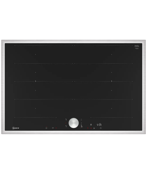 NEFF T68STY4L0 Piano Ad Induzione 80 Cm - In Vetroceramica, Cornice In Acciaio, Home Connect, 2 Zone Flex E Twistpad®