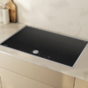 NEFF T68STY4L0 Piano Ad Induzione 80 Cm - In Vetroceramica, Cornice In Acciaio, Home Connect, 2 Zone Flex E Twistpad®