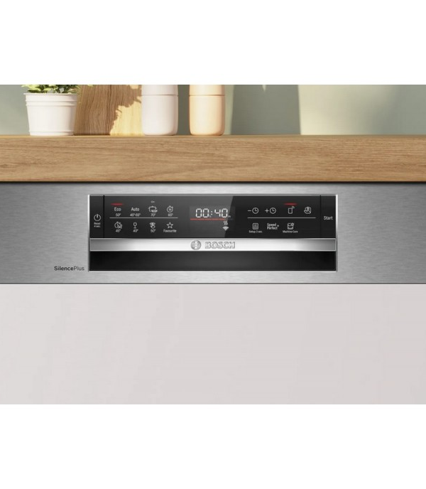 BOSCH SMI6ECS00E Lavastoviglie da incasso con frontalino, 60 cm, Acciaio