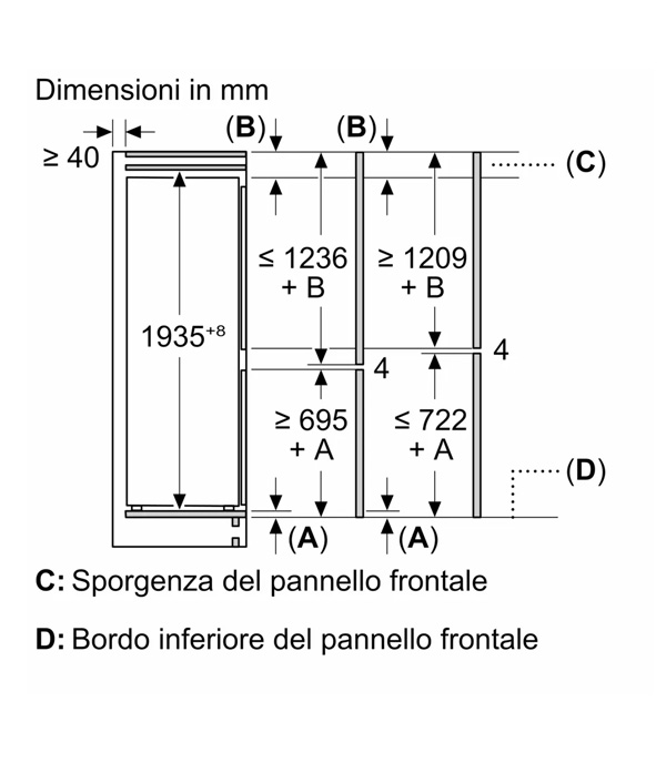 NEFF KI7962FD0 Frigorifero Combinato da incasso, 193.5 x 55.8 cm, cerniera piatta