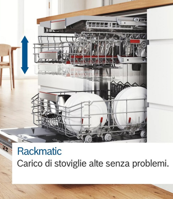 BOSCH SMT4ECX21E  Lavastoviglie da incasso a scomparsa totale, 60 cm, Cerniere Sliding