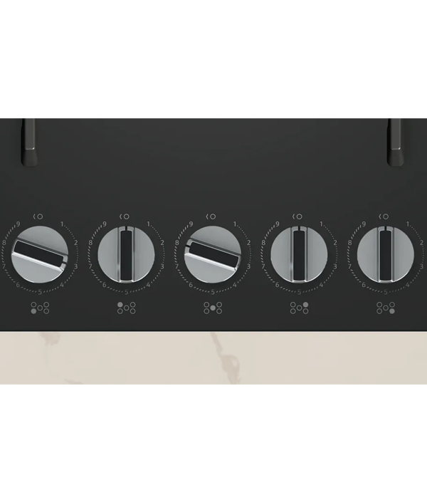 NEFF T27PIQ4S0 Piano cottura a Gas 75 cm Vetro temprato, Nero