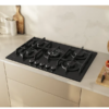 NEFF T27PIQ4S0 Piano cottura a Gas 75 cm Vetro temprato, Nero