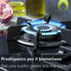 NEFF T27PIQ4S0 Piano cottura a Gas 75 cm Vetro temprato, Nero