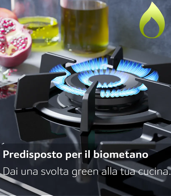 NEFF T27PIQ4S0 Piano cottura a Gas 75 cm Vetro temprato, Nero