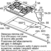 NEFF T27PIQ4S0 Piano cottura a Gas 75 cm Vetro temprato, Nero