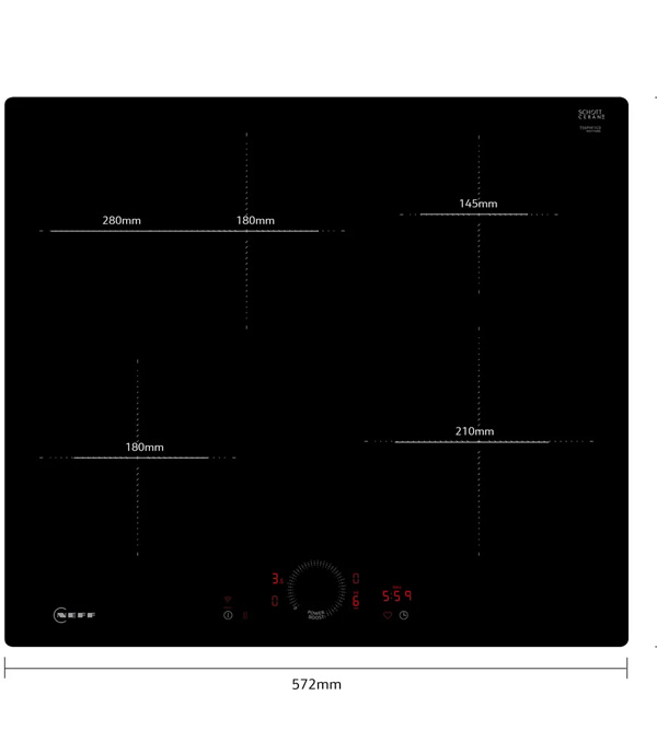 NEFF T56PHF1C0 Piano Cottura a Induzione 60 cm, Nero