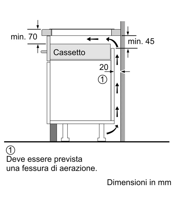 NEFF T58PHW1L0 Piano a induzione con cappa integrata, 70 cm