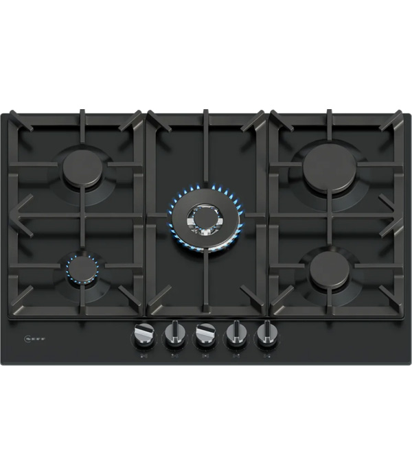 NEFF T27CIQ8S0 Piano cottura a gas, 75 cm, acciaio smaltato, Nero