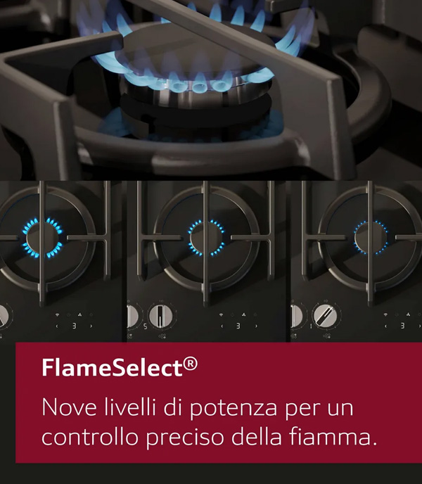 NEFF T27CIQ8S0 Piano cottura a gas, 75 cm, acciaio smaltato, Nero